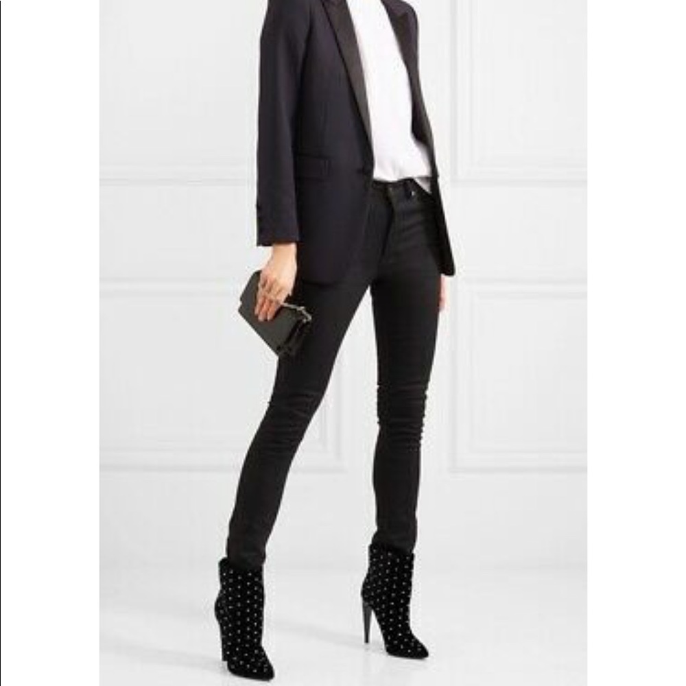 SAINT LAURENT Velvet Crystal Bootie - Picture 6 of 8